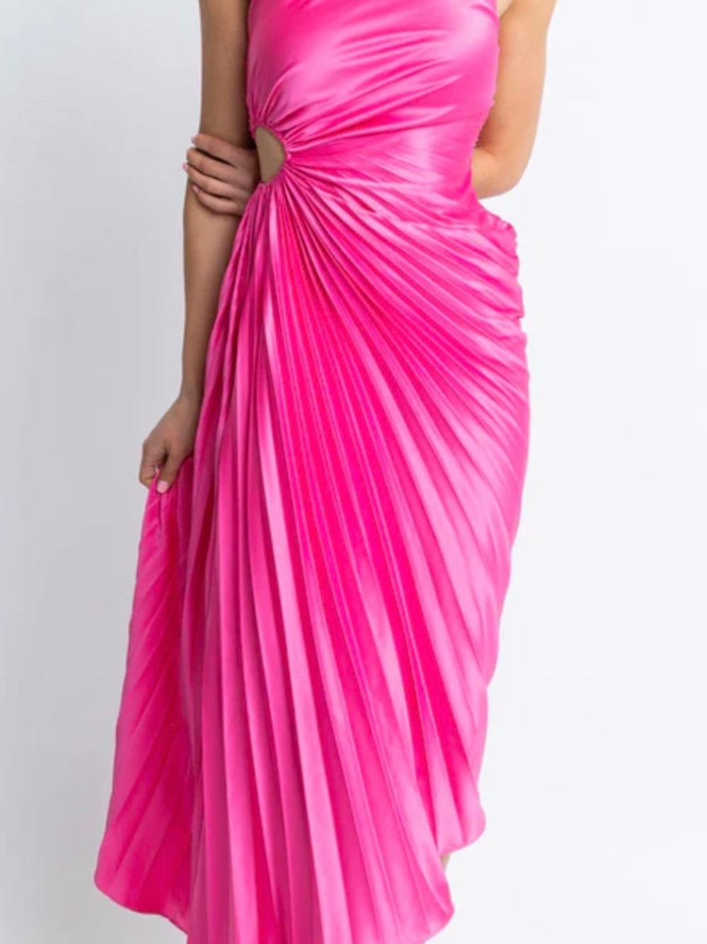 Karlie Satin One Shoulder Maxi Dress